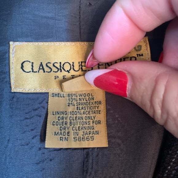 Classiques Entier like new short (petite) dress jacket pinstripes brown SZ 14 - Picture 9 of 10